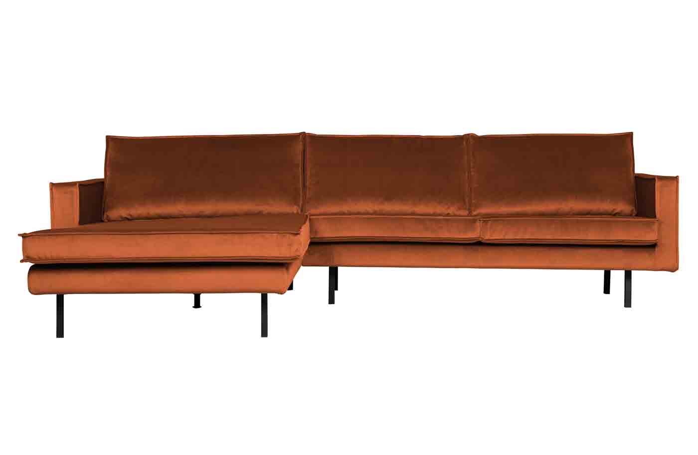 Ecksofa Rodeo Chaiselongue Samt, links Rost Ecksofa Rodeo Chaiselongue Samt, links Rost
