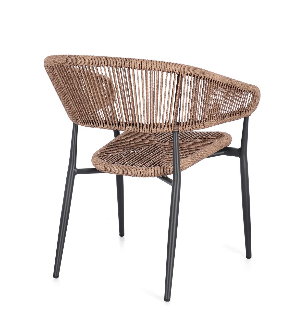 Gartenstuhl Algaida aus Aluminium, Anthrazit / Natur