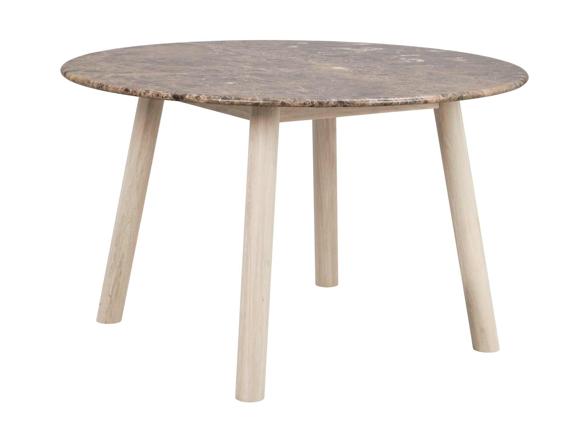 Hochwertiger Esstisch Taransay Rund 125cm, Marmor Braun, Eiche Hell für jede Einrichtung. Esstisch Taransay Rund 125cm, Marmor Braun, Eiche Hell