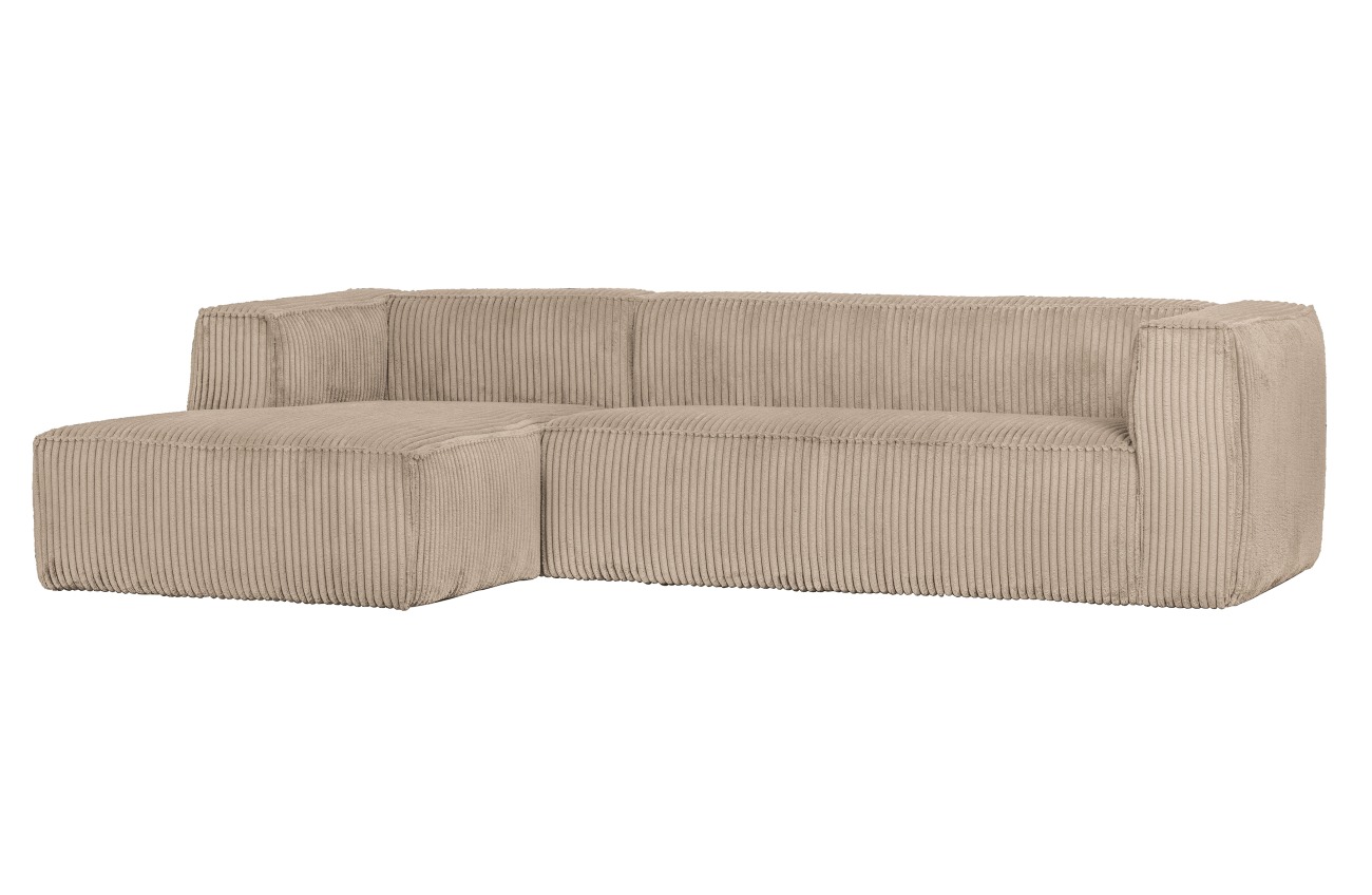 Ecksofa Bean mit Cordbezug, Links, Sand