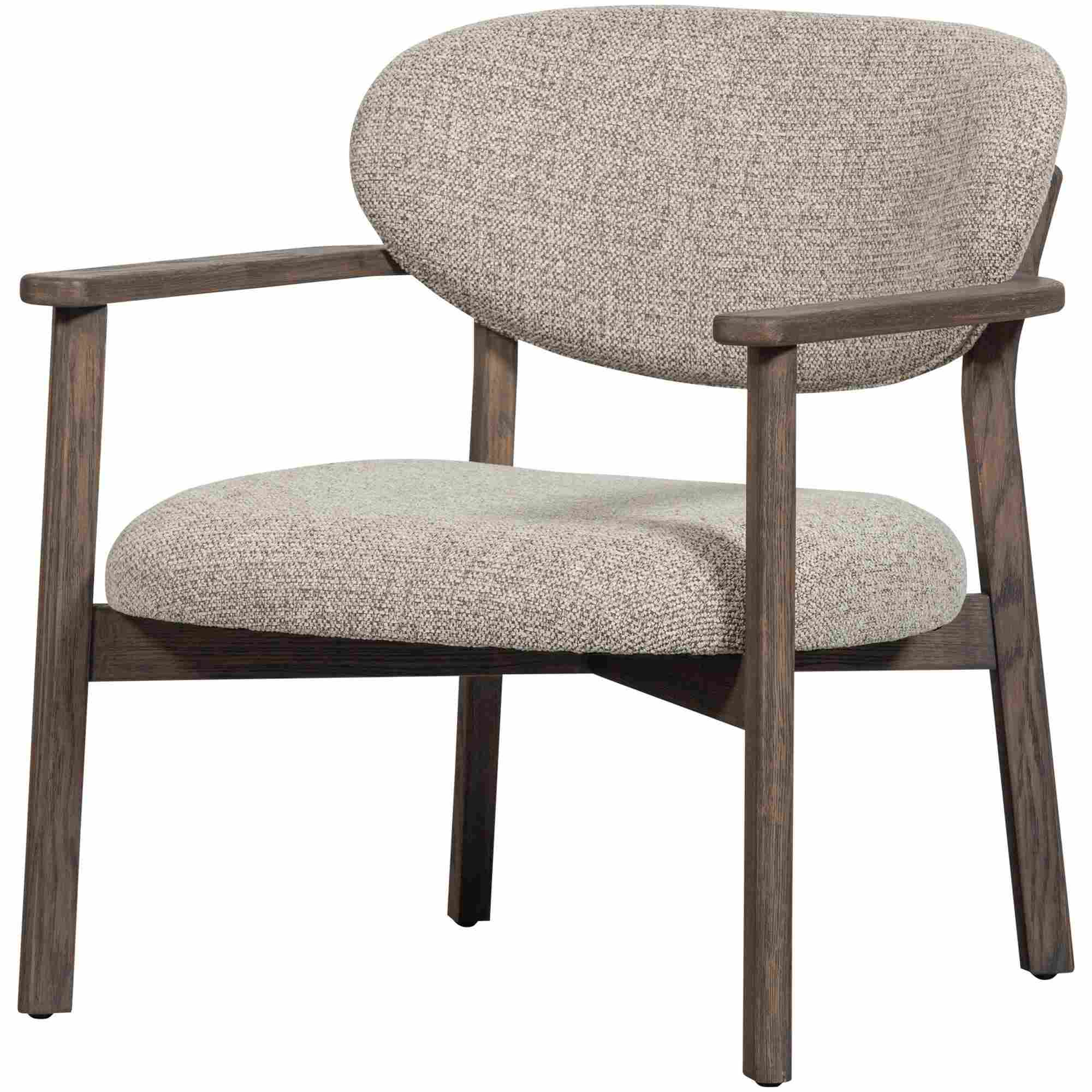 Sessel Udar Natur mit Holzrahmen in Dunkelbraun - skandinavisches Design