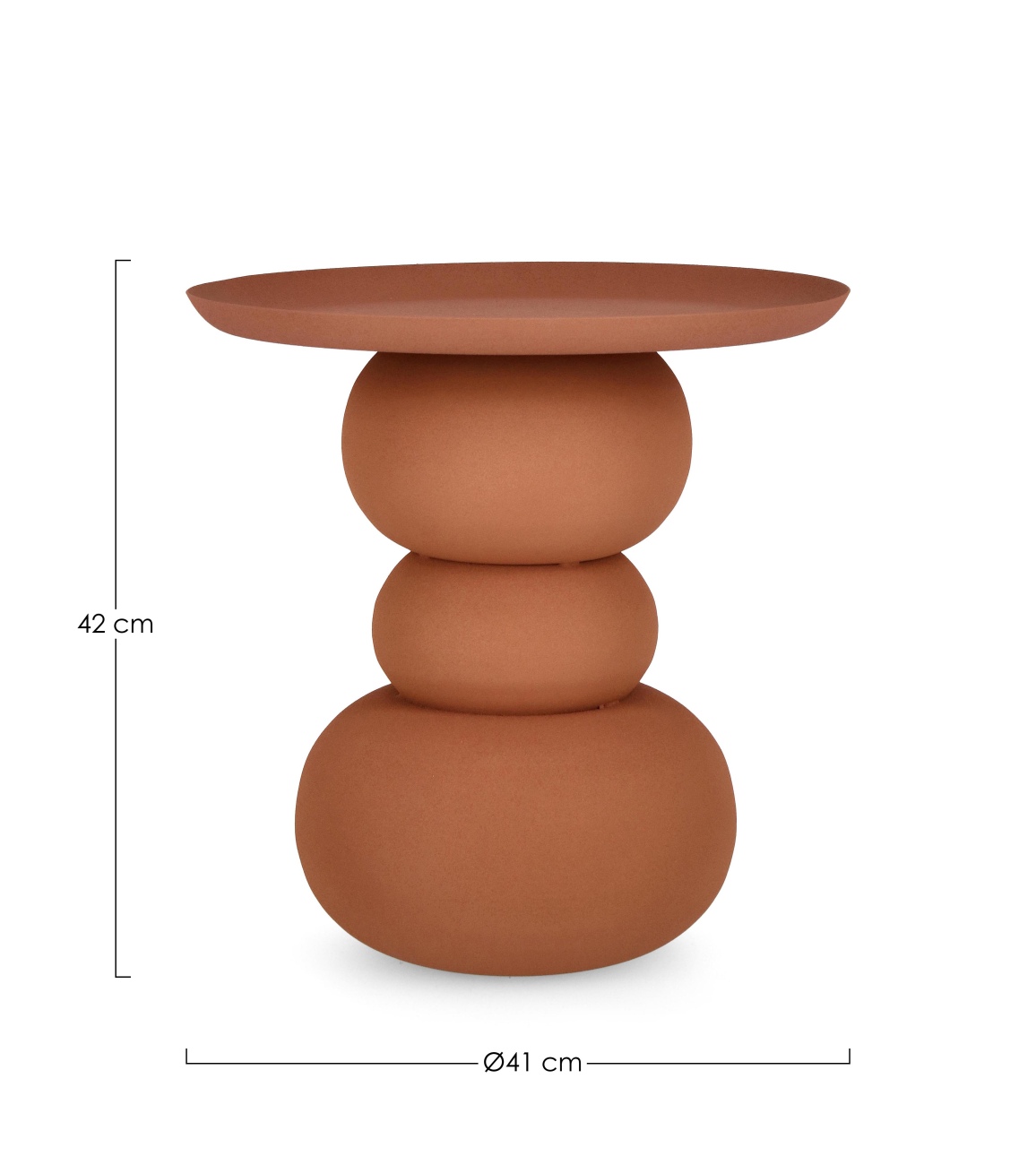 Beistelltisch Alpa aus Metall Ø 41 cm, Rot