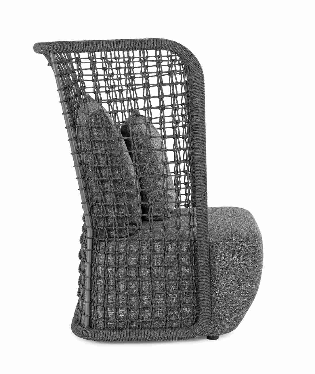 Gartensessel Kollar aus Olefin-Stoff, Anthrazit
