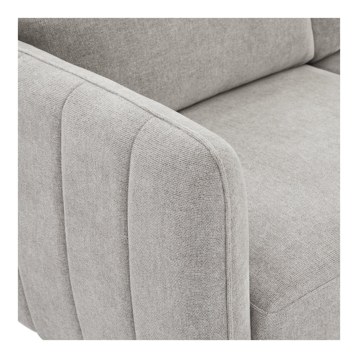 2-Sitzer Sofa Alenes Stoff Hellgrau - mit Taschenfederkern & weicher Polsterung