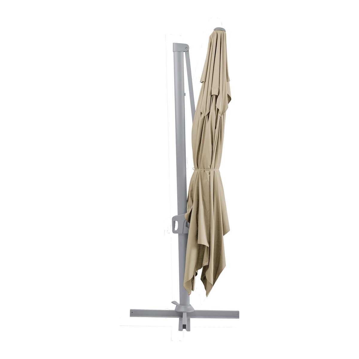 Ampelschirm Vinovo - Aluminium, Neigbar, 400x300 cm, Khaki