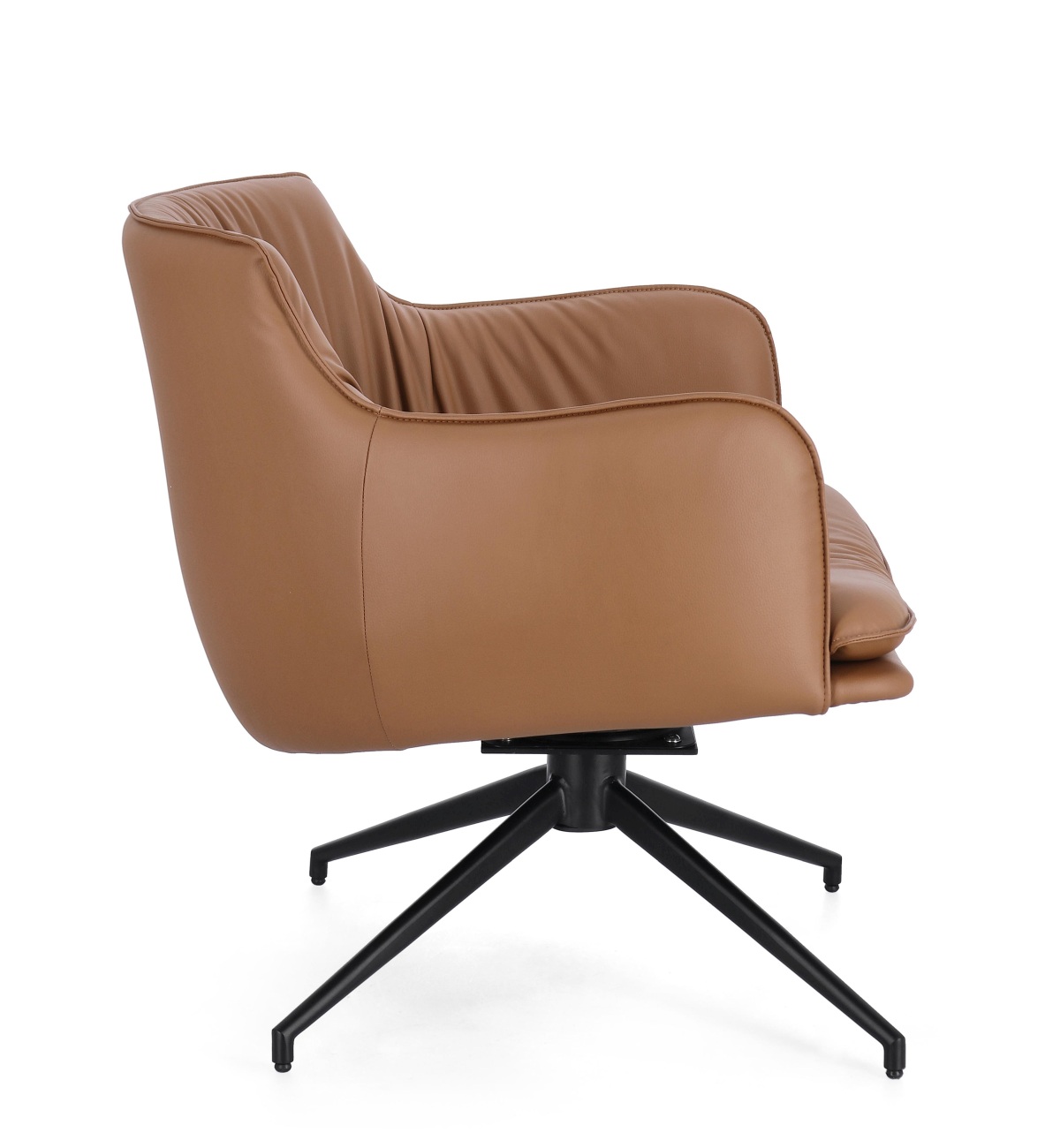 Drehsessel Vermont aus Kunstleder, Cognac