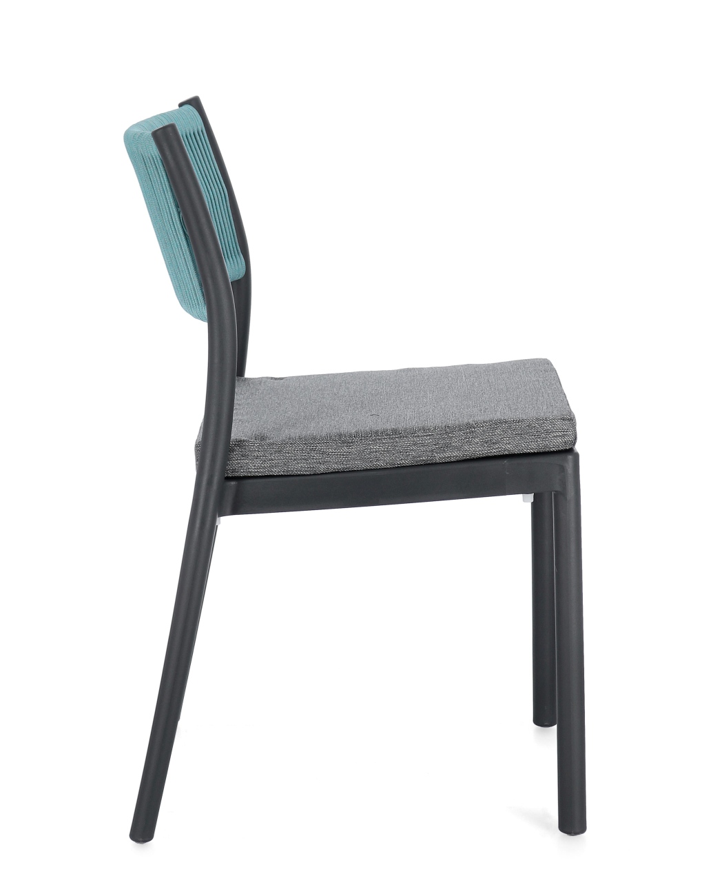 Gartenstuhl Alvin aus Metall, Anthrazit / Avio