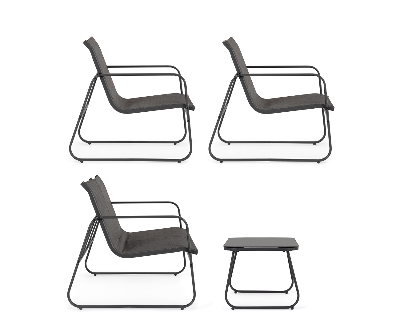 Garten-Set Gonzalo 4er Gruppe, Anthrazit