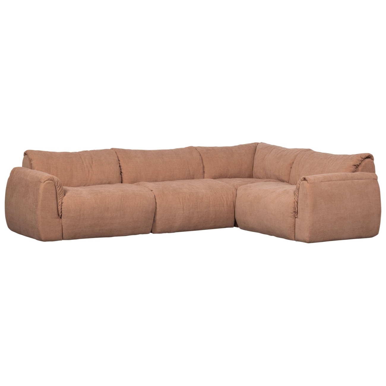 Ecksofa Baggy aus Chenille-Stoff Rechts, Altrosa Ecksofa Baggy aus Chenille-Stoff Rechts, Altrosa