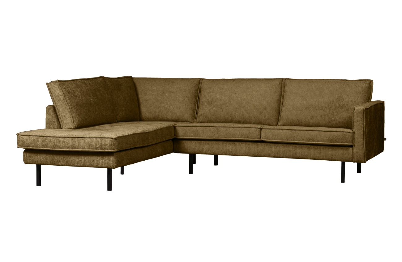 Ecksofa Rodeo aus Struktursamt Links, Brass Ecksofa Rodeo aus Struktursamt Links, Brass