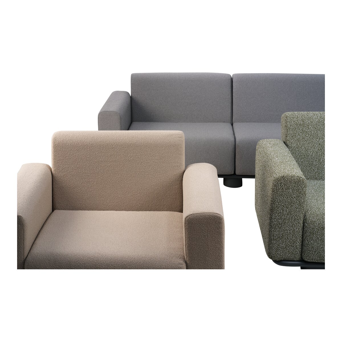 Gartensessel Bolster Anthrazit/Teddy Beige - aus Aluminium, wasserabweisende Kissen