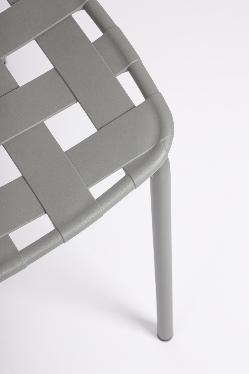 Gartenstuhl Clover aus Metall, Grau