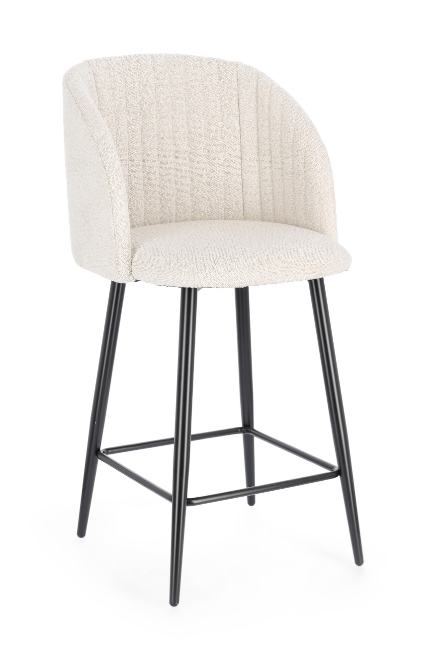 Barhocker Queen aus Boucle-Stoff, Beige Barhocker Queen 2er-Set aus Boucle-Stoff, Beige