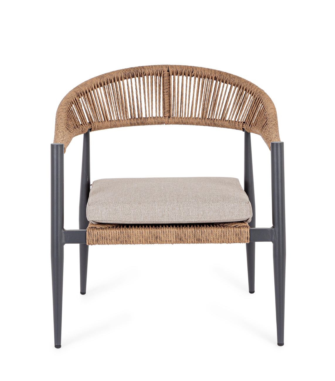 Gartensessel Jandia aus Aluminium, Anthrazit / Natur