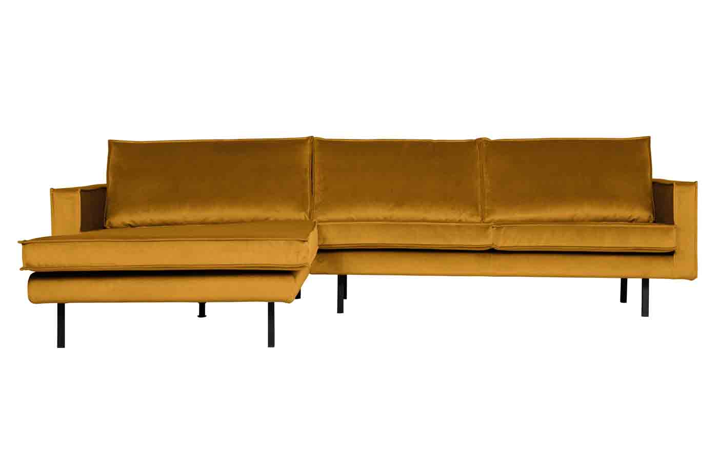 Ecksofa Rodeo Chaiselongue Samt, links Ocker Ecksofa Rodeo Chaiselongue Samt, links Ocker