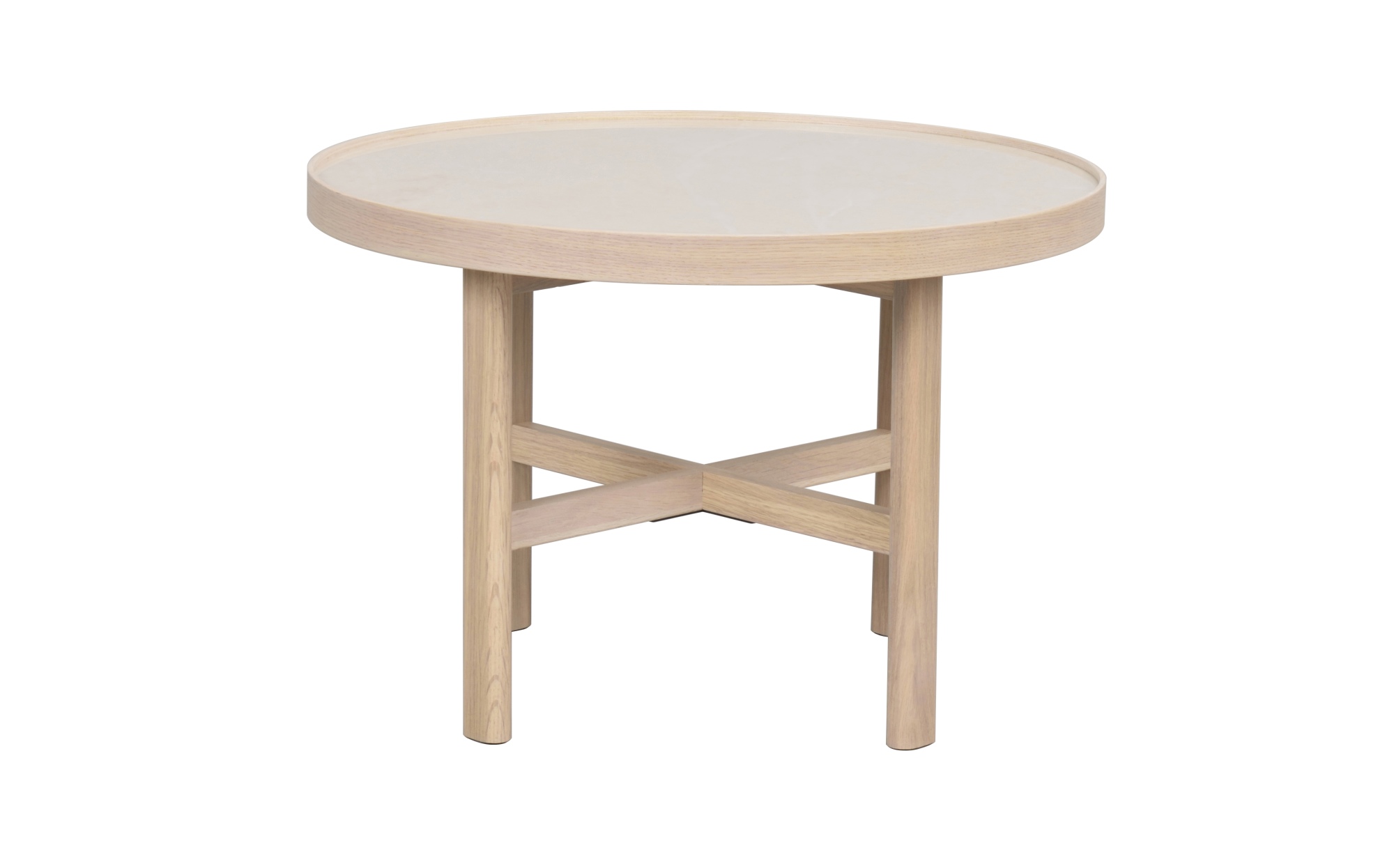 Komfortabel & schön – Couchtisch Marsden Rund 60cm, Weiß.