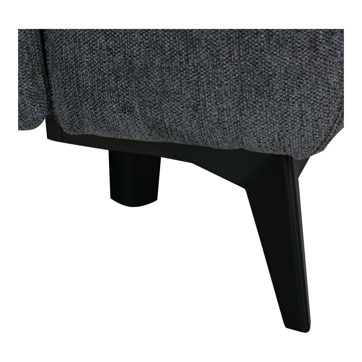 Ecksofa Odaloc Links Stoff Dunkelgrau - elektrische Fußstütze & USB-Port