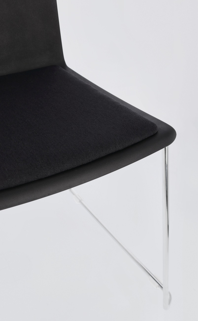 Esszimmerstuhl Giulia 4er-Set aus Metall, Silber/Schwarz