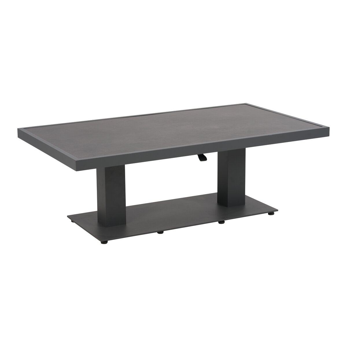 Gartencouchtisch Scale - Aluminium & Keramik, Höhenverstellbar, 140x85 cm, Anthrazit