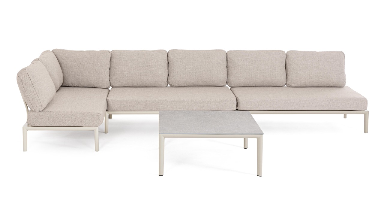 Gartenmodulsofa Gerald aus Aluminium Eck-Element, Pelikan