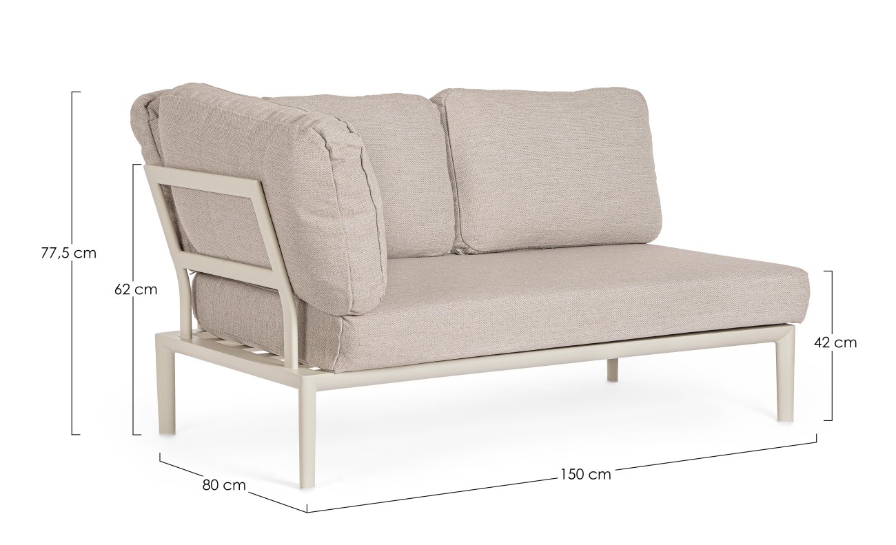 Gartenmodulsofa Gerald aus Aluminium Eck-Element, Pelikan