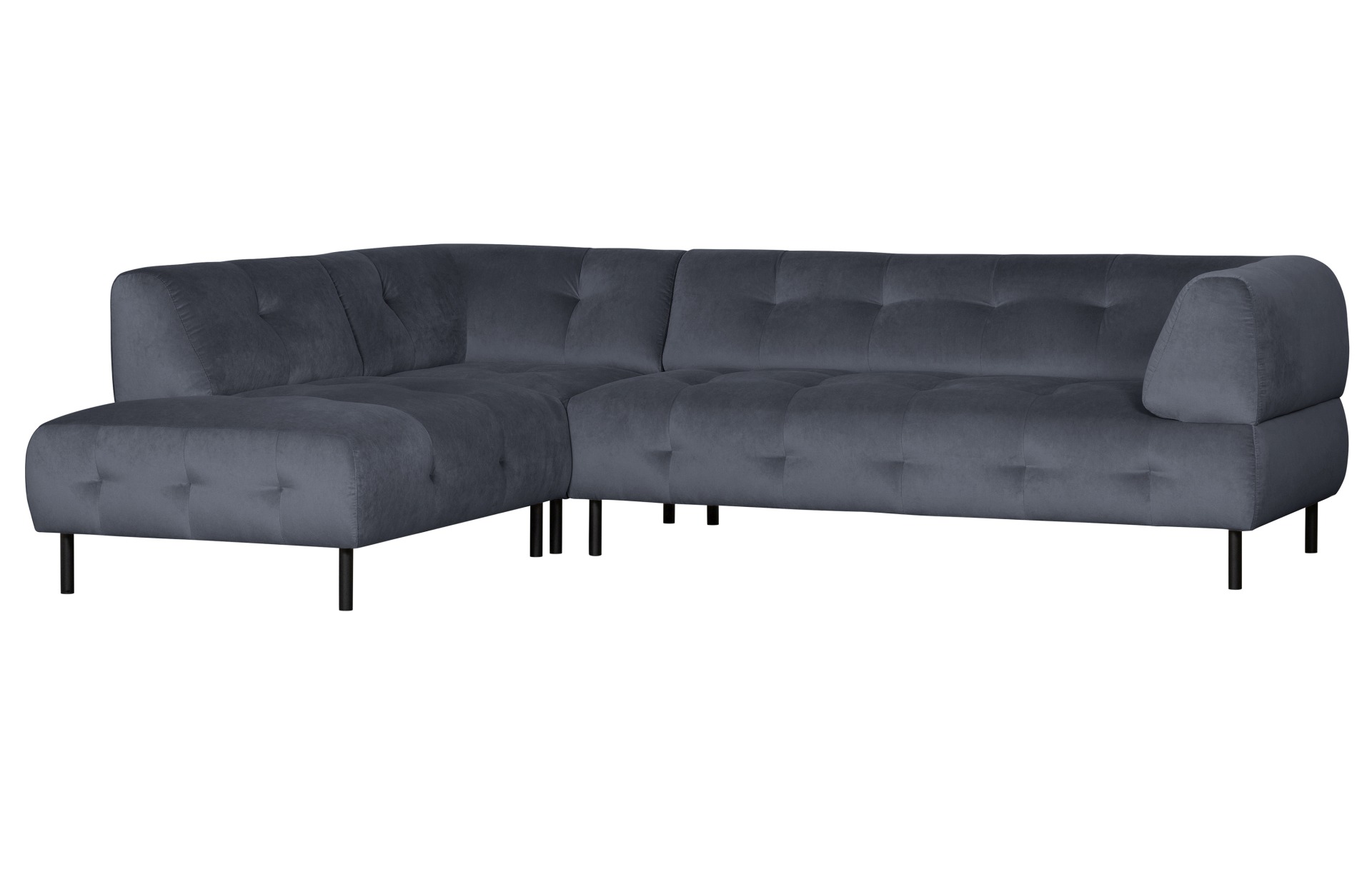Ecksofa Lloyd mit Samtbezug, Links, Dunkelgrau Ecksofa Lloyd mit Samtbezug, Links, Dunkelgrau