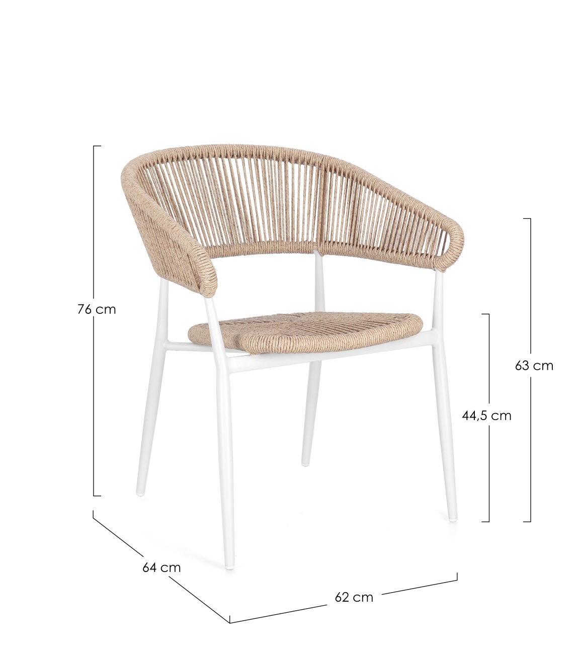 Gartenstuhl Algaida aus Aluminium, Weiß / Beige