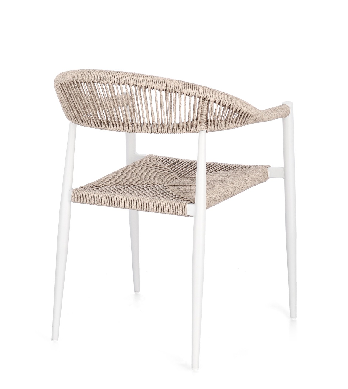 Gartenstuhl Jandia aus Aluminium, Weiß / Beige