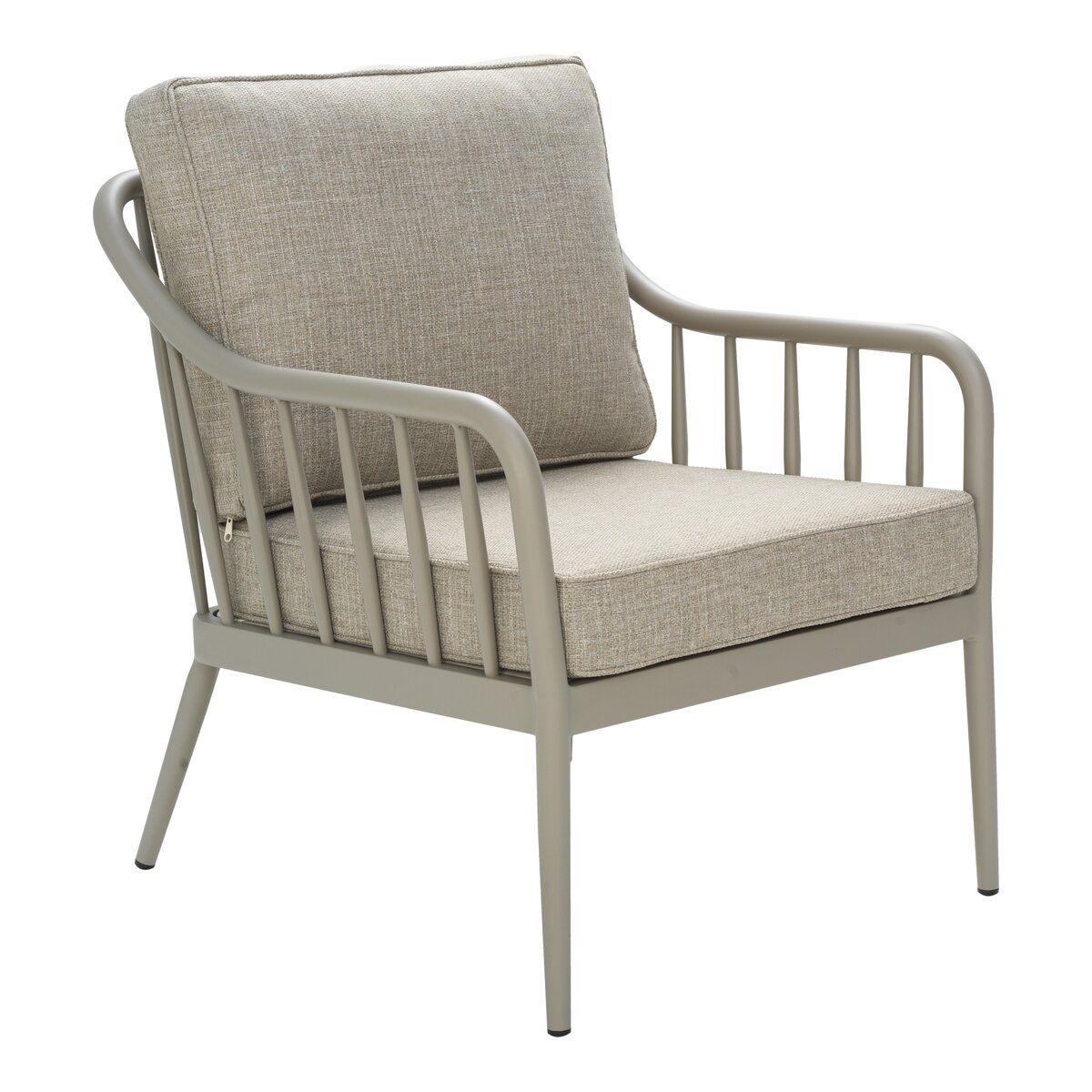 Gartensessel Coleville Khaki/Burlap Beige - aus Aluminium & Olefin, inkl. Kissen
