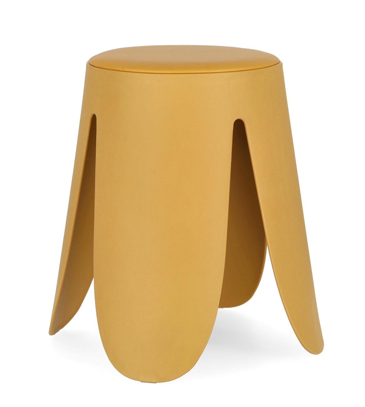 Der Hocker Imogen überzeugt mit seinem modernen Stil. Gefertigt wurde er aus Kunststoff, welcher einen gelben Farbton besitzt. Die Sitzfläche ist aus Kunstleder und hat eine gelbe Farbe. Der Hocker besitzt einen Durchmesser von 37 cm.