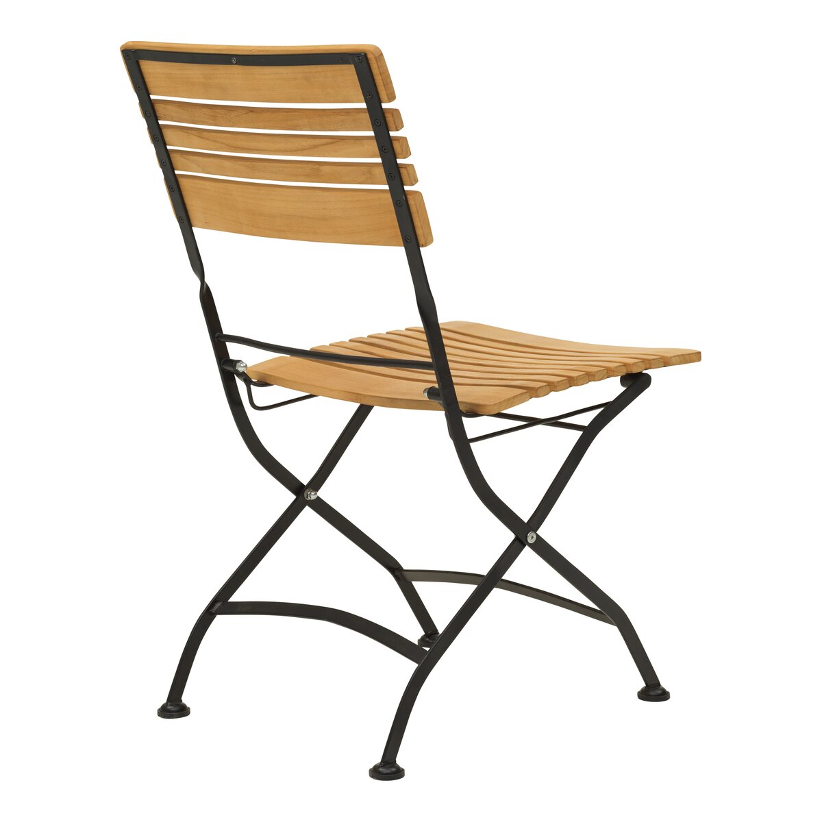 Gartenstuhl Brewer aus Teakholz, Klappbar, Schwarz / Natur