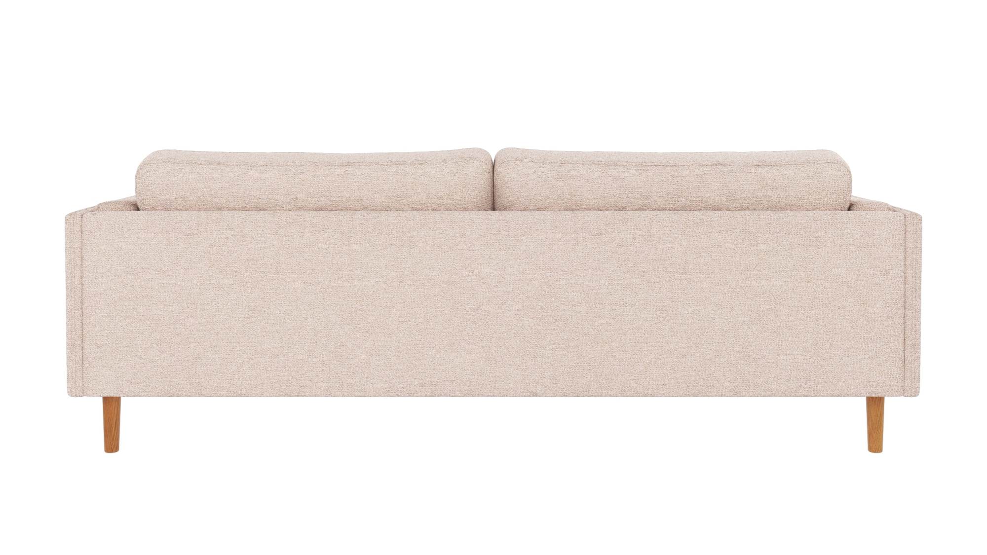 Hochwertiger Sofa Braden 3-Sitzer, Beine Eiche, Bezug Max Hellbeige für jede Einrichtung.