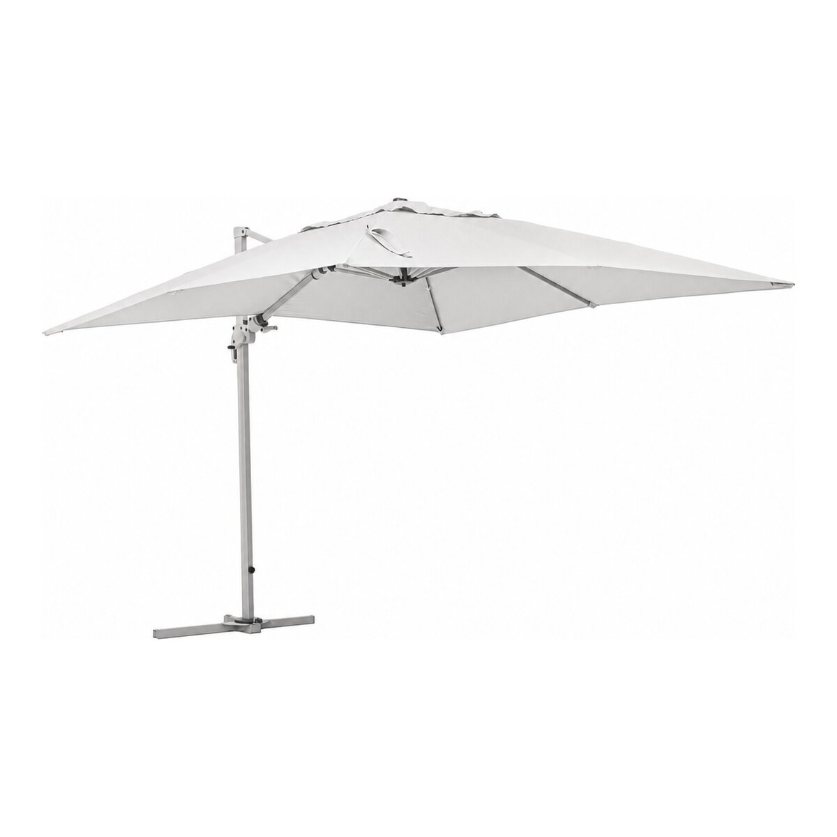 Ampelschirm Saragozza - Aluminium & Polyester-Stoff, Grau, 3x3 m