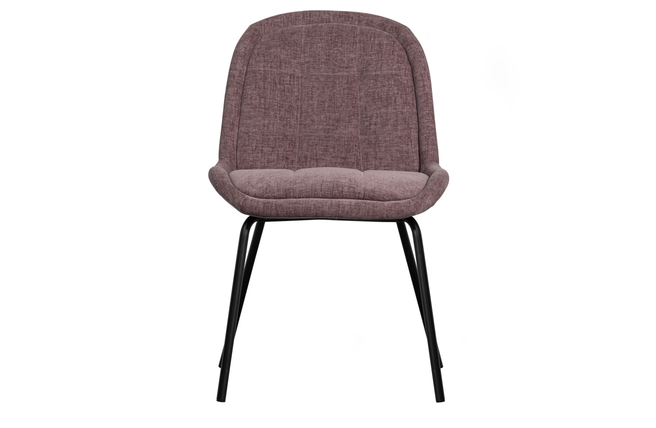 Der Esszimmerstuhl Crate überzeugt mit seinem modernen Stil. Gefertigt wurde er aus Samt, welcher einen lila Farbton besitzt. Das Gestell ist aus Metall und hat eine schwarze Farbe. Der Stuhl verfügt über eine Sitzhöhe von 47 cm.