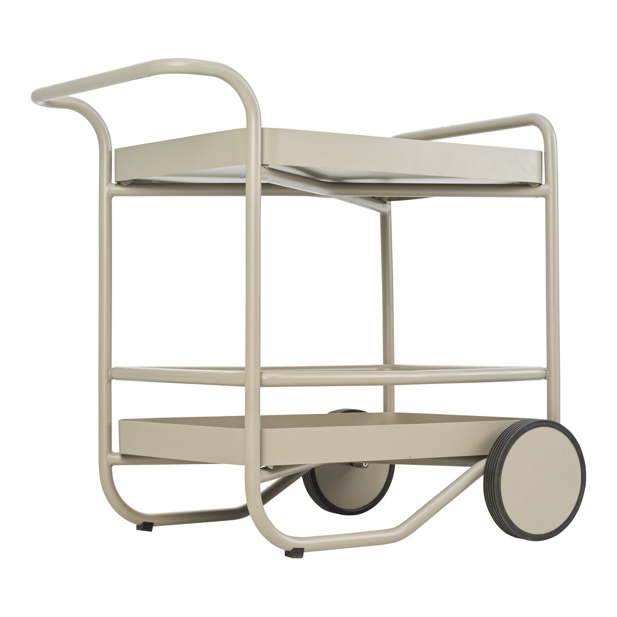 Garten-Servierwagen Trolly, Khaki - aus Aluminium, mit Rollen