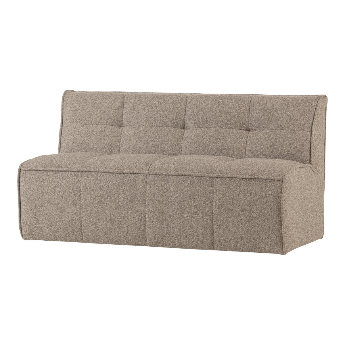 Esszimmerbank Cluster - Bouclé-Stoff Kaki Braun, 164 cm, mit Rückenlehne