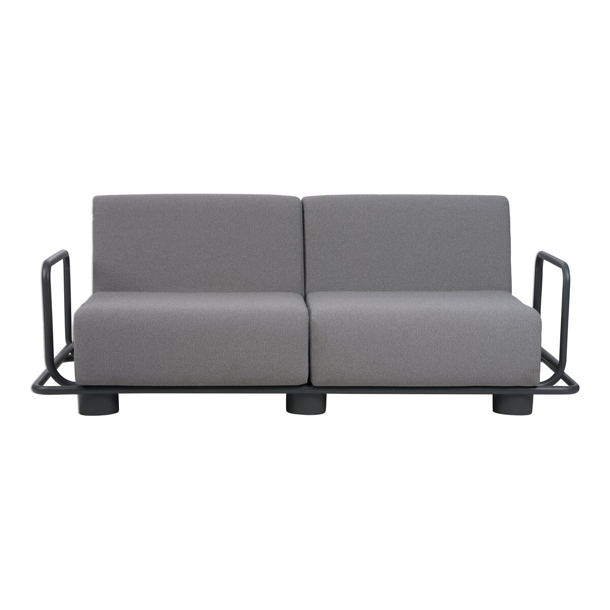 Gartensofa Bolster 2,5-Sitzer, Aluminium & Teddy-Stoff, Grau