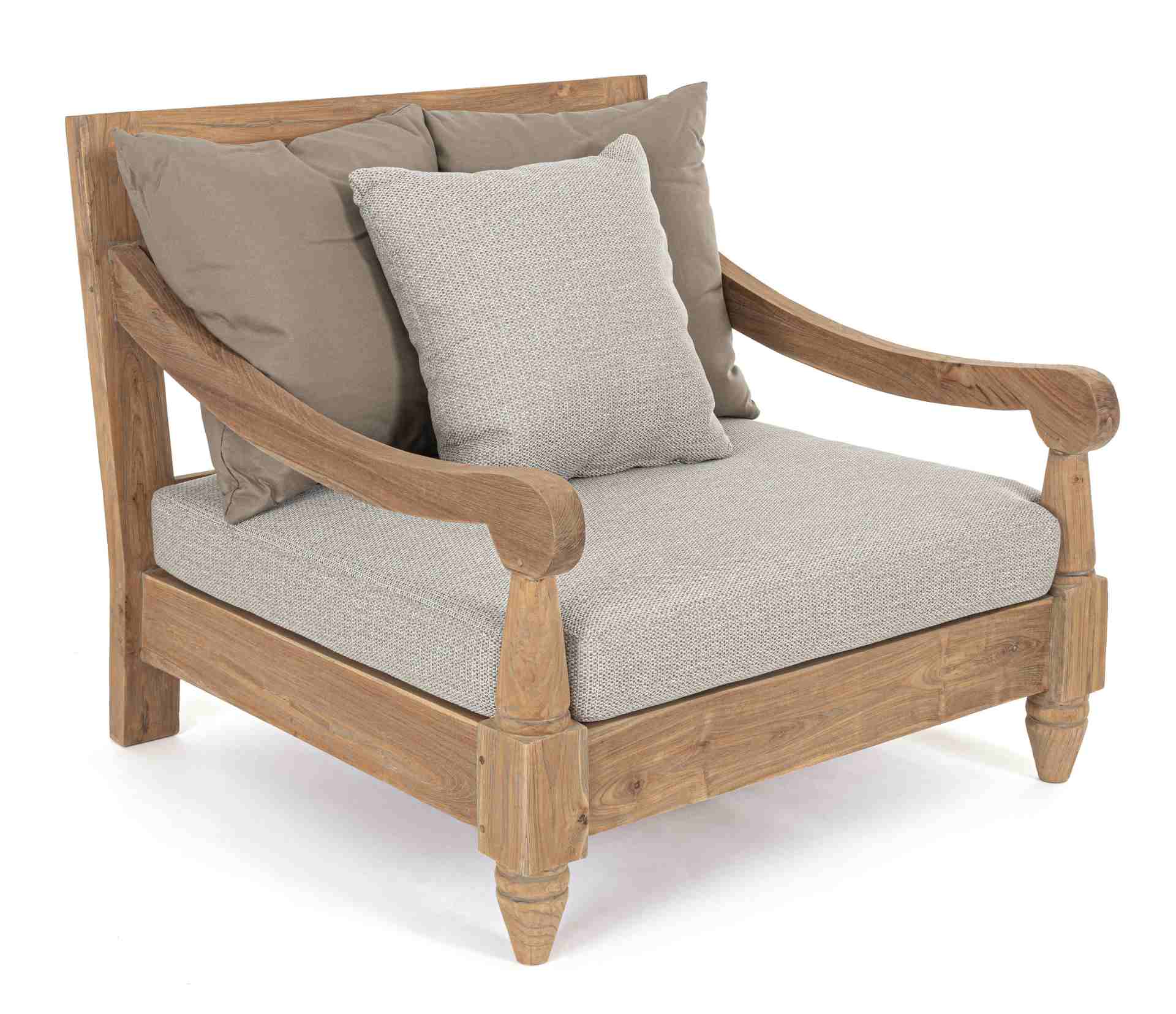 Gartensessel Bali aus Teakholz, Hellgrau Gartensessel Bali aus Teakholz, Hellgrau