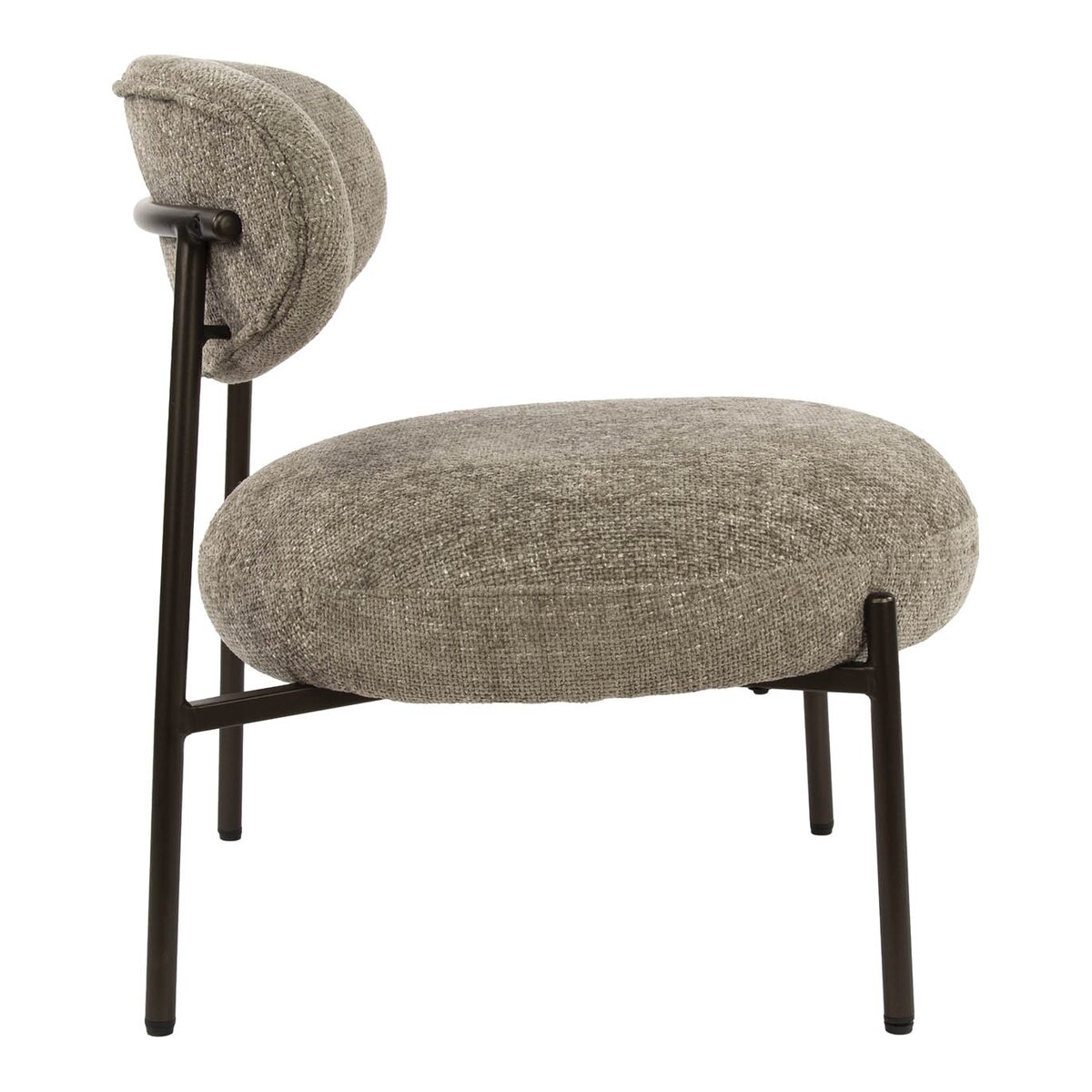 Sessel Velcira Rund, Webstoff weich gepolstert, modern, sandfarben, hoher Sitzkomfort