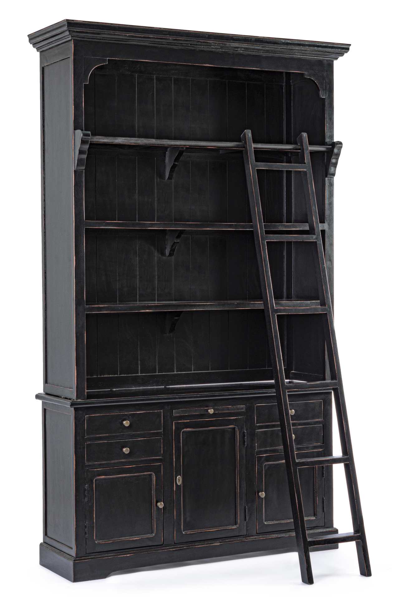 Bücherschrank Jefferson aus Mangoholz, Schwarz Bücherschrank Jefferson aus Mangoholz, Schwarz