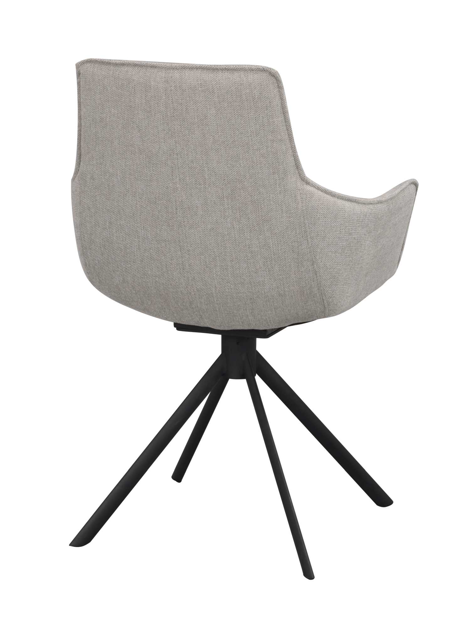 Komfortabel & schön – Stuhl Lowell 2er Set Drehgestell mit Armlehnen, Stoff Grau.