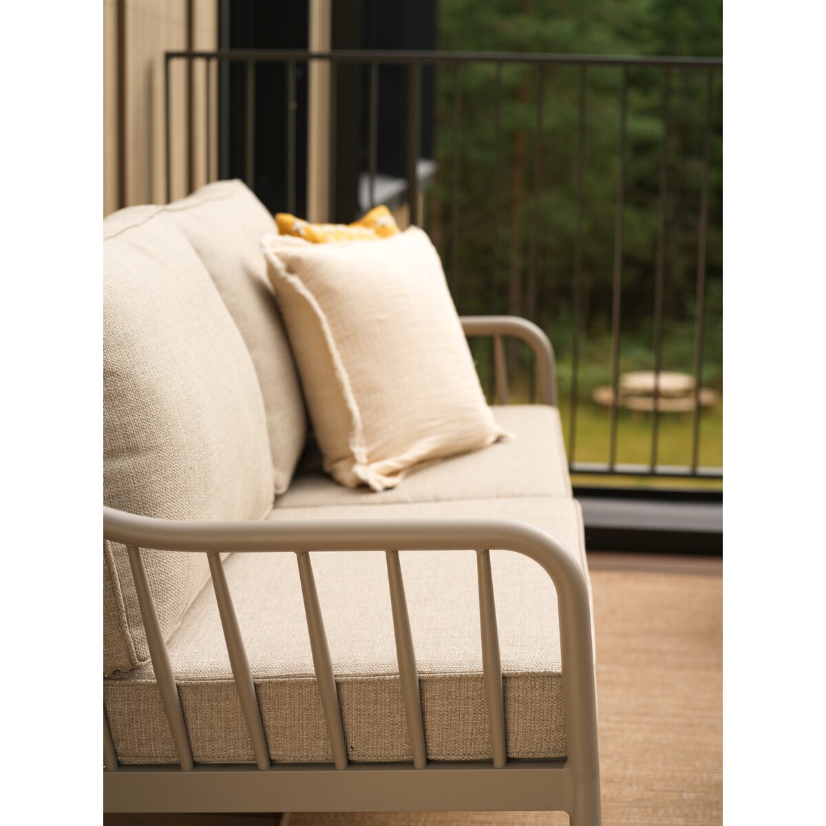 Gartensofa Coleville 2,5-Sitzer, Aluminium & Olefin-Stoff, Khaki/Burlap Beige