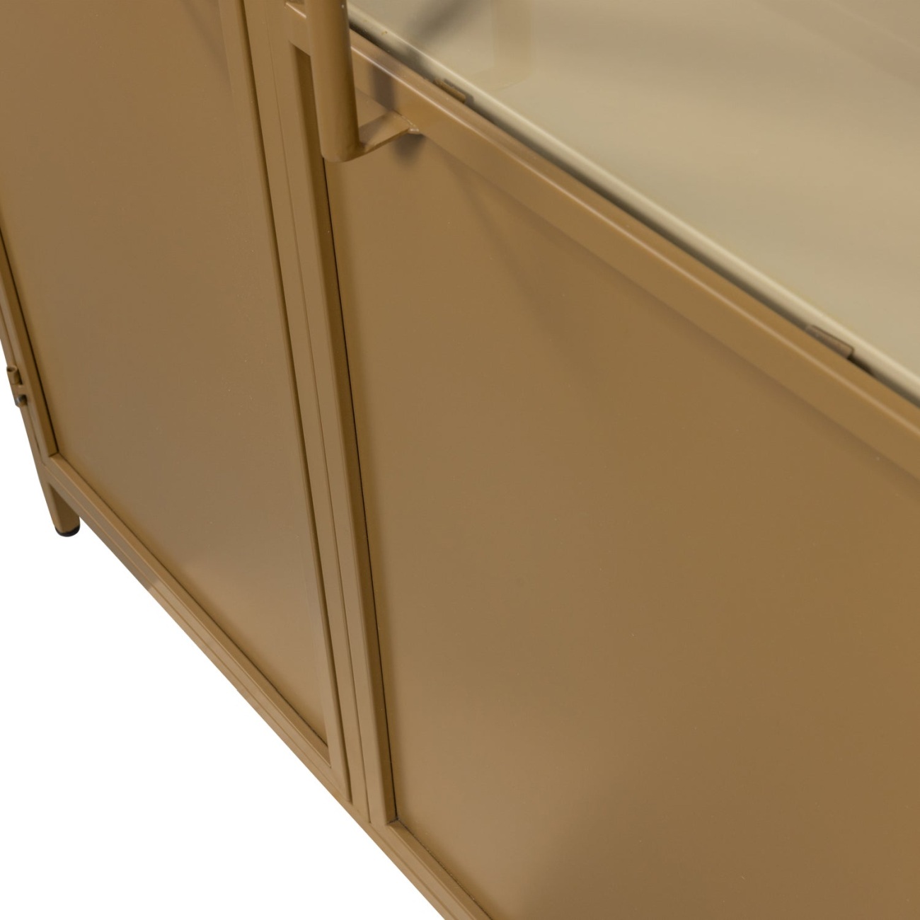 Virtrine Exhibit XL aus Metall, Honiggelb