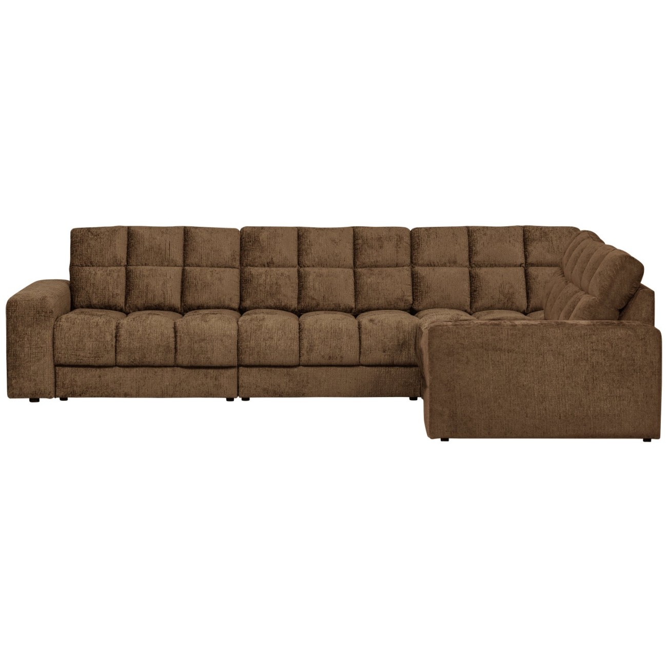 Ecksofa Date aus Struktursamt Rechts, Brass Ecksofa Date aus Struktursamt Rechts, Brass
