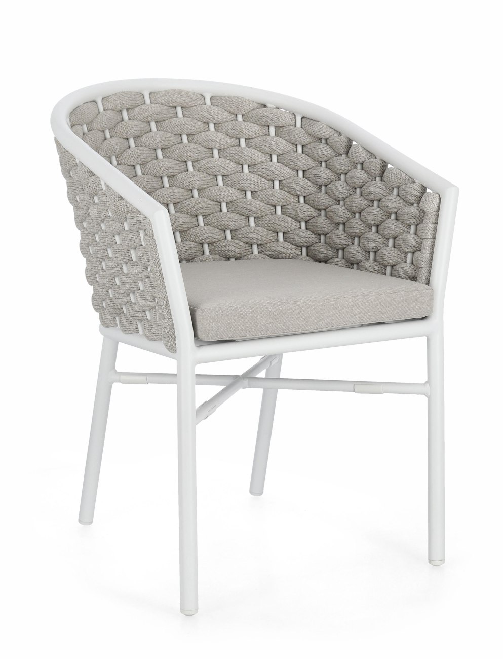 Gartenstuhl Margalida aus Aluminium, Hellgrau / Weiß Gartenstuhl Margalida aus Aluminium, Hellgrau / Weiß
