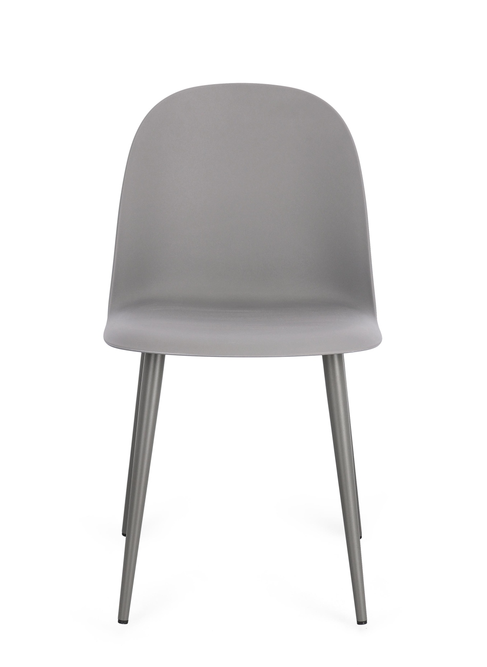 Esszimmerstuhl Ella 4er-Set aus Kunststoff, Grau