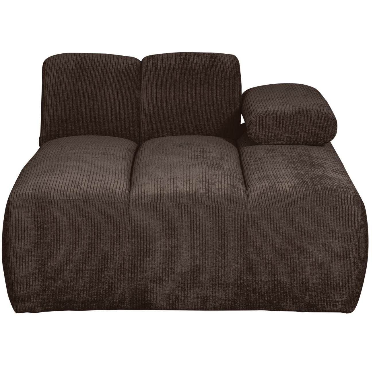 Modulsofa Mojo Flachcord Chaiselongue-Rechts, Braun