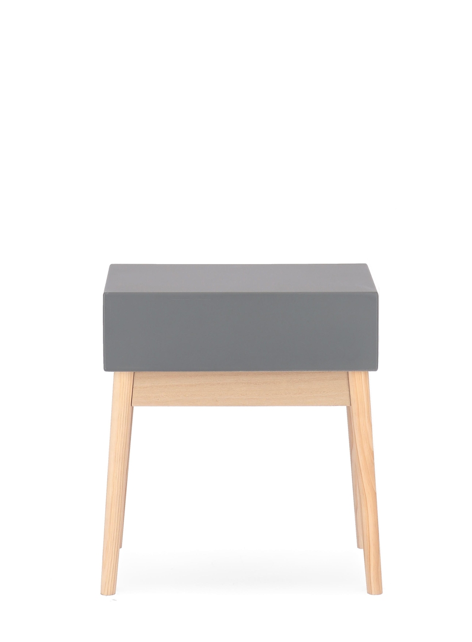 Nachttisch Ordinary aus Kiefernholz, Grau