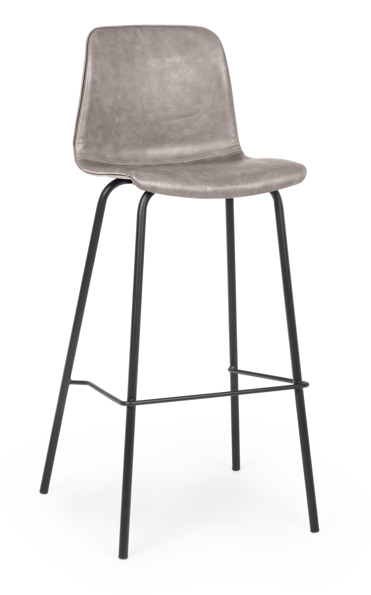 Barhocker Kyra 2er-Set aus Kunstleder, Beige/Schwarz