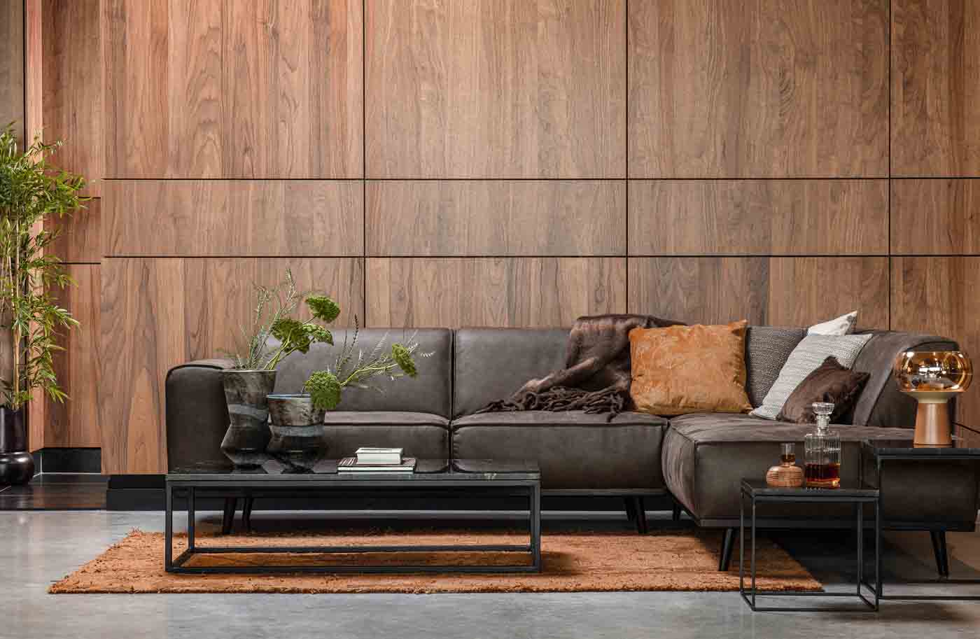 Ecksofa Statement Eco Leder, rechts Grau